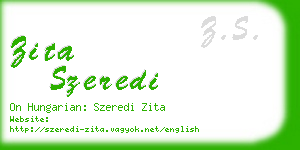 zita szeredi business card